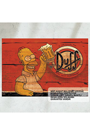 homer simpson eğlenceli komik dekorasyon tablo retro ahşap poster