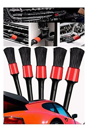 Tafce Oto Detay Fırçası Seti 5Li Kaliteli Detaylı Farklı Boyutlar, Premium Seri 5Li Araba Fırçası
