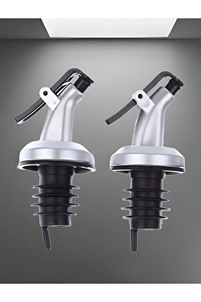 2 Adet Kapaklı Şişe Ucu Servis Aparatı Damlalık Yağdanlık Tıpa Tapa Mantar