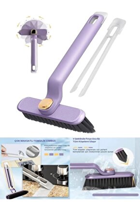 360 Derece Döner Başlıklı Temizlik Fırçası Cımbızlı Dar Alan Toz Mutfak Banyo Temizlik Fırçası