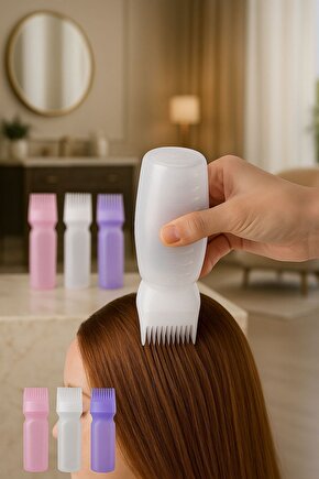 Saç Bakım ve Boya Losyonu Uygulama Tarağı – Sık Dişli Dağıtıcı Başlıklı