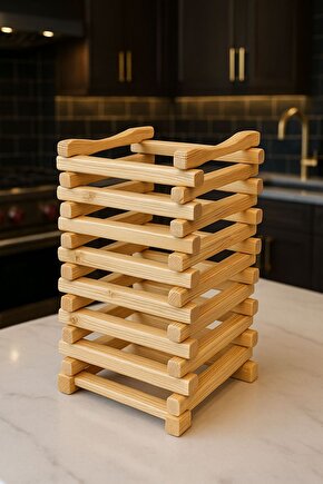 Bambu Kaşıklık Tezgah Üstü Mutfak Düzenleyici