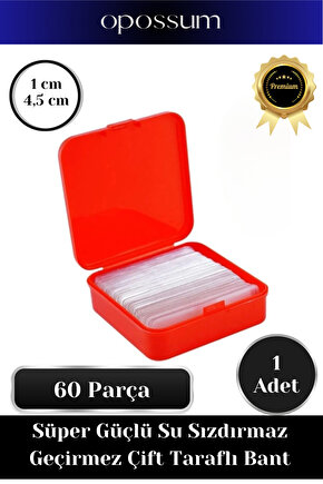Özel Üretim Süper Güçlü Kolay Çıkarılabilir Çok Amaçlı 60 Parça Çift Taraflı Şeffaf Bant 1 Adet
