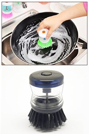 Deterjan Hazneli Kullanışlı Bulaşık Fırçası Butonlu Pratik Kullanım