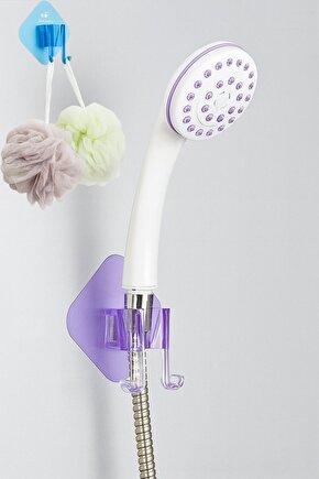 Yapışkanlı Duş Başlığı Tutucu ve Lif Askılığı – Deliksiz Duvar Tipi Banyo Aparatı