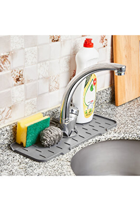 Su Tutucu Musluk Matı Mutfak Banyo Için Koruyucu Musluk Lavabo Bulaşık Süngeri Matı