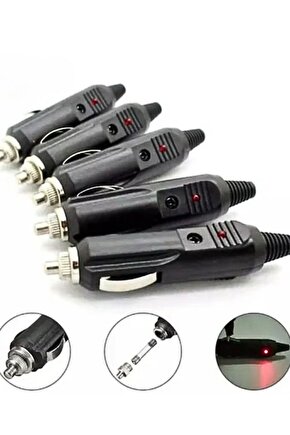 Kablosuz Araç Tipi OTO Çakmak Girişli Sigortalı DC Güç Fişi – LED Işıklı