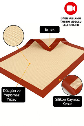 Silikon Fırın Matı – Yanmaz, Yapışmaz, Yıkanabilir, Tekrar Kullanılabilir Pişirme Matı