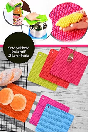 Isıya Dayanıklı Silikon Kare Nihale Ve Kalburabastı Kalıbı Tepsi Bardak Tencere Altlığı