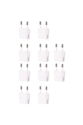 5 Adet Amerikan Priz Çevirici Usd To Eu Fiş Çevirici Beyaz Renk