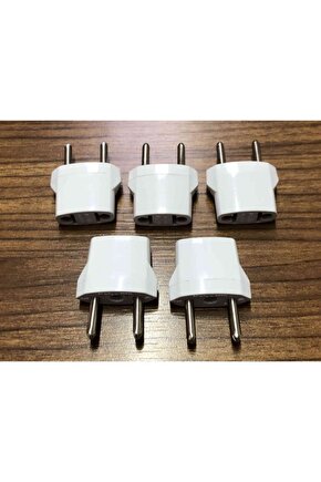 5 Adet Amerikan Kanada Priz Çevirici Usa To Eu Fiş Çevirici Beyaz Renk