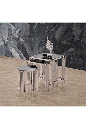 ZİGON SEHPA 3LÜ ULTRA LAK KAPLAMA METAL SEHPA KALIN BORU