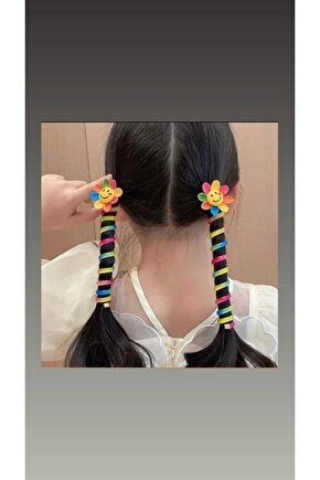 Tırtıl Yeni Kore Model Yaylı Burgu Çocuk 2 Adet Saç Tokası