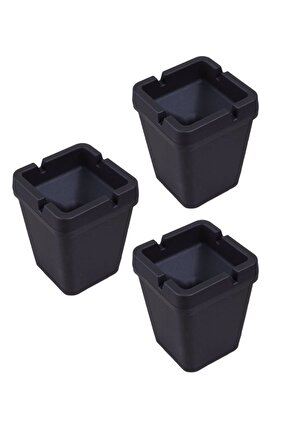 Siyah Kare Kokusuz Küllük 3 Adet KPF15-3