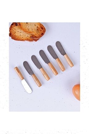 6lı Bambu Saplı Kahvaltılık Tereyağ Reçel Bıçağı,6lı Kahvaltılık Bıçak Seti