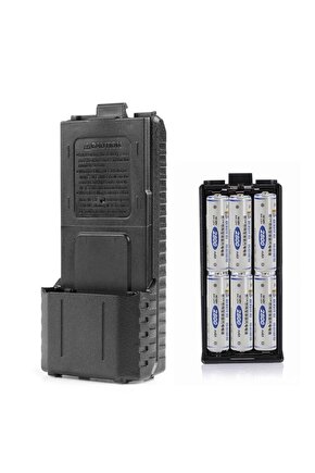 Baofeng UV5R Telsiz Pili Kutusu Siyah 6 Adet Pil Dahil
