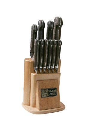 61500-ym-n Mutfak Bıçak Seti 10lu Naturel Ahşap Standlı