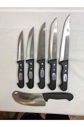 6 Adet Plastik Saplı Bıçak Ezme Satır Seti