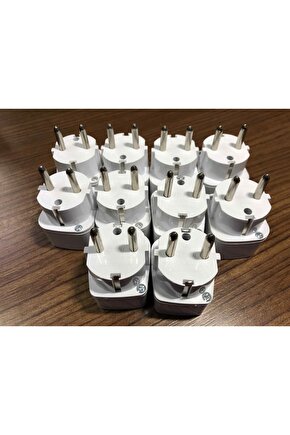10 Adet Universal Türk Çevirici Çevirici Priz Adaptör 10a 250v Kare