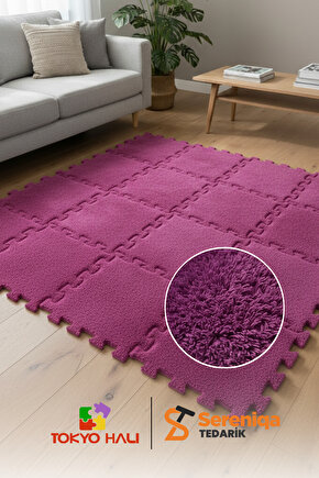 Pembe Peluş Puzzle Halı, Kendi Tasarımını Oluştur, Yapboz Halı, Peluş Halı