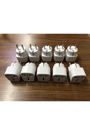 Amerikan Ve Ingiliz Fiş Dönüştürücü Universal Priz Çevirici Kare Adaptör 10 Adet