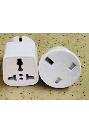 2 Farklı Tip Ingiliz Singapur Hong Kong Prizini Türk Pirizine Çevirici Plastik Topraklı Adaptör