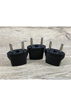 3 Tane Siyah Plastik Amerikan Prizinden Türk Fişine Çevirici Elektrik Priz Ucu