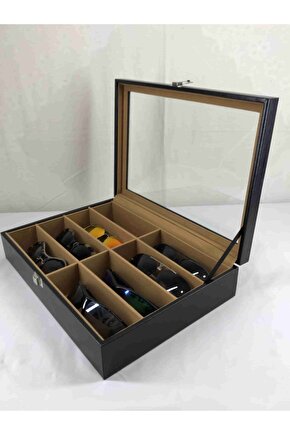 Cam Kapak Deri Kaplama Gözlük Kutusu