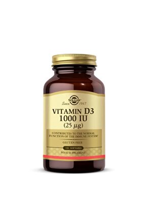 Vitamin D3 1000 IU 100 Yumuşak Kapsül