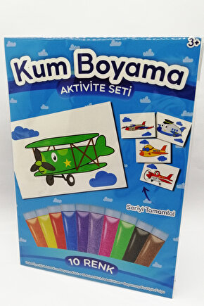 Pervaneli Uçak | Uçak Kum Boyama Aktivite Seti Tekli Paket