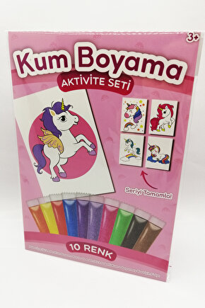 Pembe Kanatlı Unicorn | Unicorn Kum Boyama Aktivite Seti Tekli Paket