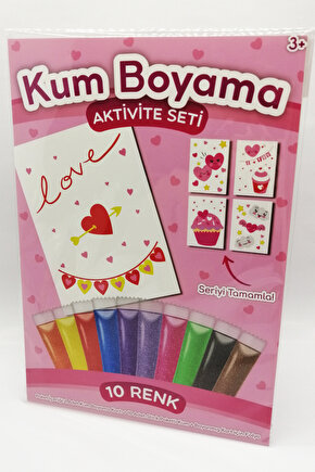 Sevimli Bulutlar | Kalpler Kum Boyama Aktivite Seti Tekli Paket