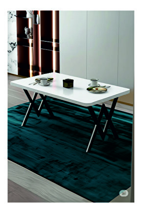 Mutfak Yemek Masası W Metal Ayak 70x110 Mutfak Yemek Masası