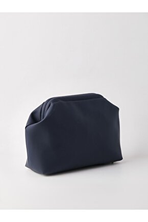 Heybes Kadın Lacivert Vegan Deri Clutch El Çantası