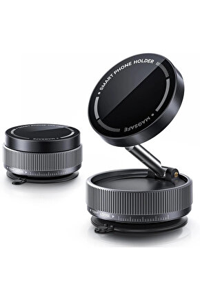 Tüm cihazlara Uyumlu Vakumlu Manyetik 360°Dönen Taşınabilir Çok Amaçlı Araç Telefon Tutucu