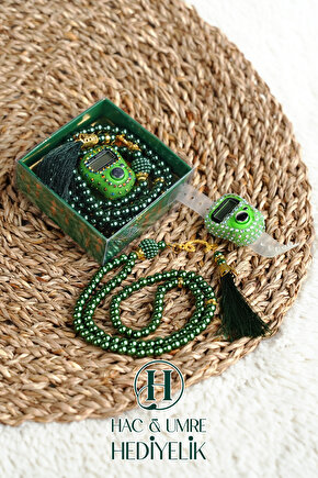 Taşlı Zikirmatik ve İnci Tesbih Seti | Mevlüd Hac Umre Davet Organizasyon Hediyesi | 10 Adet Set