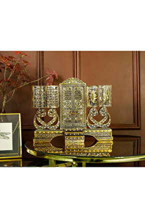 MASAÜSTÜ BİBLO OBJE DEKOR VAV ALLAH MUHAMMED AYETEL KÜRSİ LÜKS HEDİYELİK