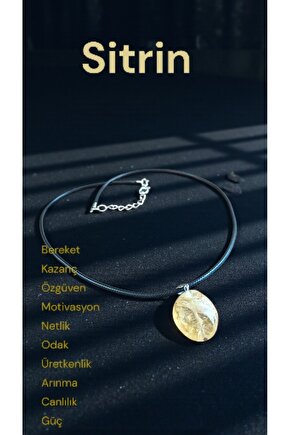 Doğal Tas Kolye Celik Zincir Sitrin Ametist Akik Turmalin