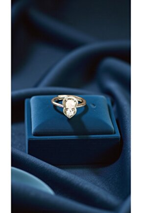 Doğal Taşlı Çelik Yüzük Ayarlanabilir Ebat