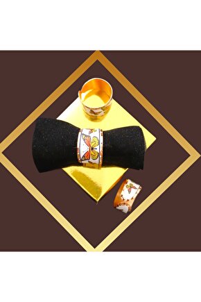 Bakır Yüzük Kelebek Desen Ayarlanabilir Ebat Genislik 12mm Kalınlık 1mm