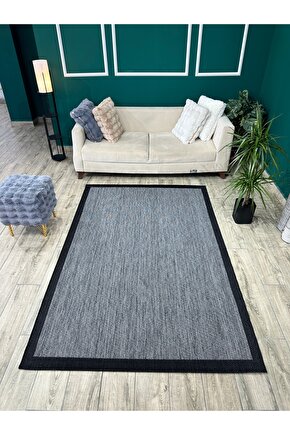 Kolay Temizlenen Yıkanabilir Kaymaz Dokuma Taban Bordürlü Sisal Halı