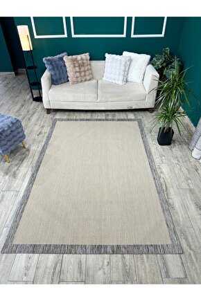 Kolay Temizlenen Yıkanabilir Kaymaz Dokuma Taban Bordürlü Sisal Halı
