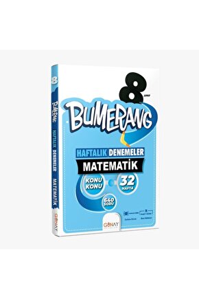 günay bumerang 8.sınıf lgs matematik 32 hafta denemeleri