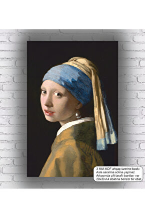 inci küpeli kız tablosu mdf tablo ahşap poster