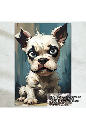 sevimli yavru köpek ev çocuk odası dekorasyon tablo retro ahşap poster