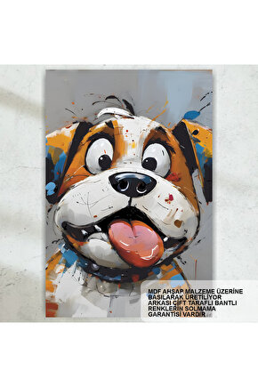 sevimli şapşik köpek ev çocuk odası dekorasyon tablo retro ahşap poster