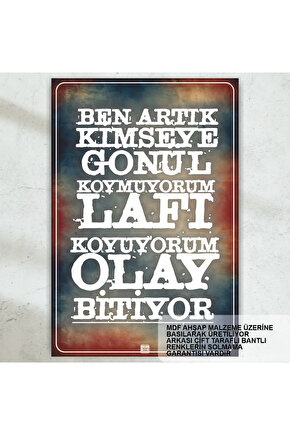 lafı koyuyorum komik atarlı esprili duvar yazıları retro ahşap poster tablo