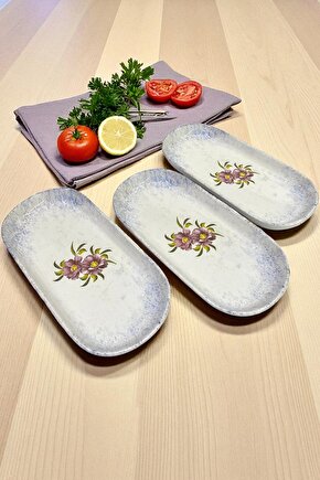 Polya Noyan Kayık Salata Tabağı 26cm 3 Adet