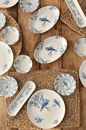 Serenat 26 Parça 6 Kişilik Porselen Kahvaltı Takımı