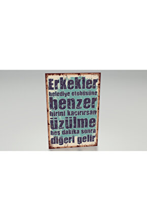 erkeklerle ilgili komik sözler esprili duvar yazıları retro ahşap poster